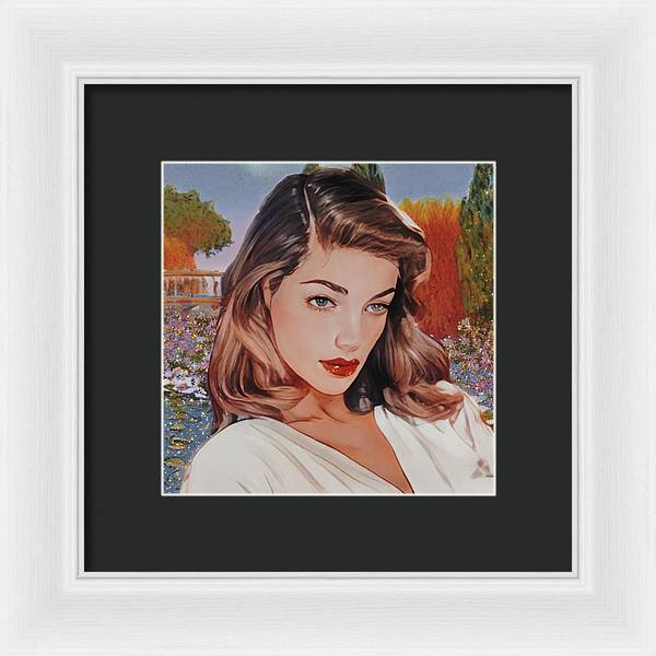 Lauren In Giverny Gardens - Framed Print