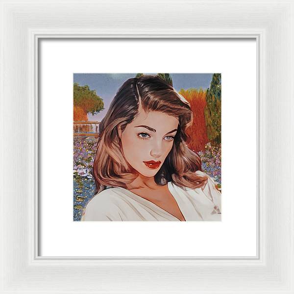 Lauren In Giverny Gardens - Framed Print