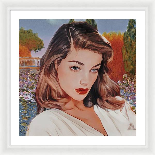 Lauren In Giverny Gardens - Framed Print