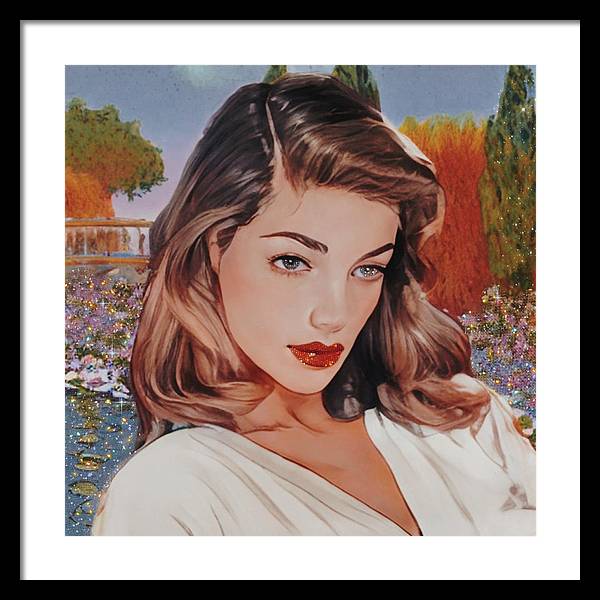 Lauren In Giverny Gardens - Framed Print
