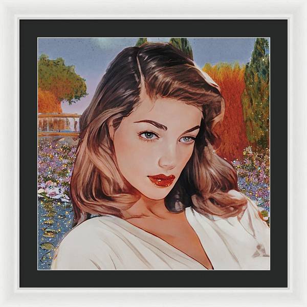 Lauren In Giverny Gardens - Framed Print