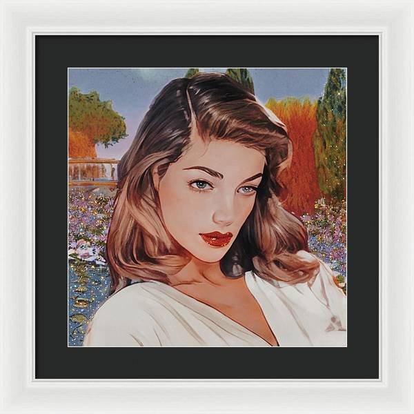 Lauren In Giverny Gardens - Framed Print