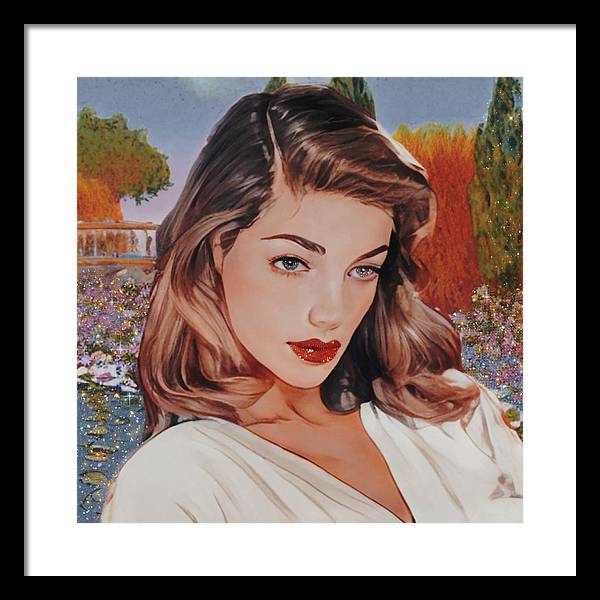 Lauren In Giverny Gardens - Framed Print