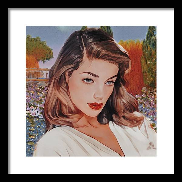 Lauren In Giverny Gardens - Framed Print