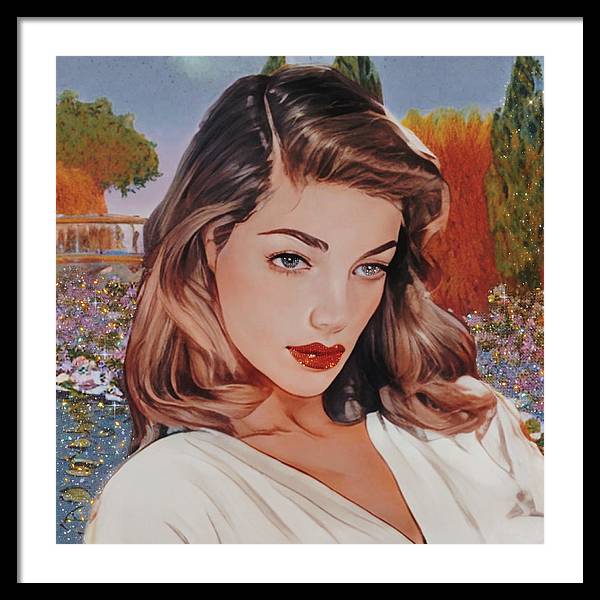 Lauren In Giverny Gardens - Framed Print