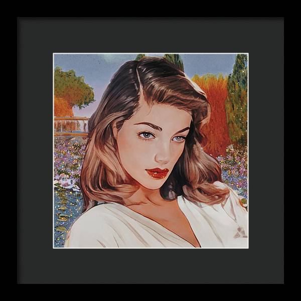 Lauren In Giverny Gardens - Framed Print