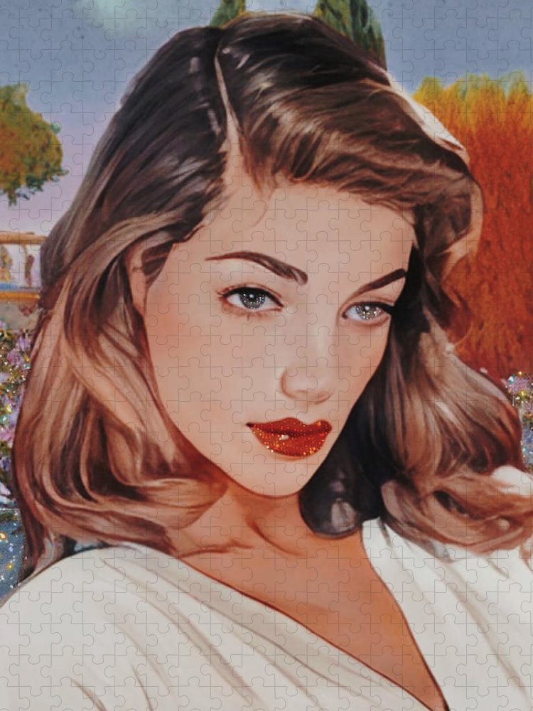 Lauren In Giverny Gardens - Jigsaw Puzzle
