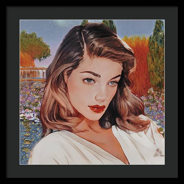 Lauren In Giverny Gardens - Framed Print