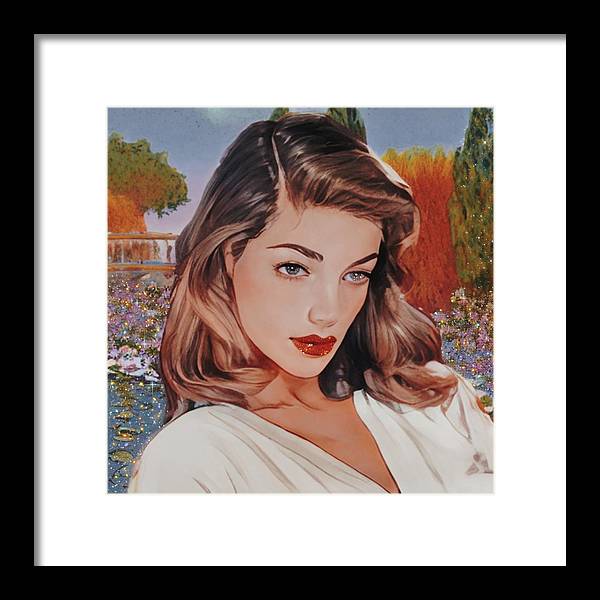 Lauren In Giverny Gardens - Framed Print
