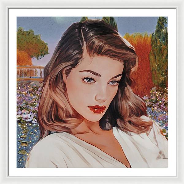 Lauren In Giverny Gardens - Framed Print