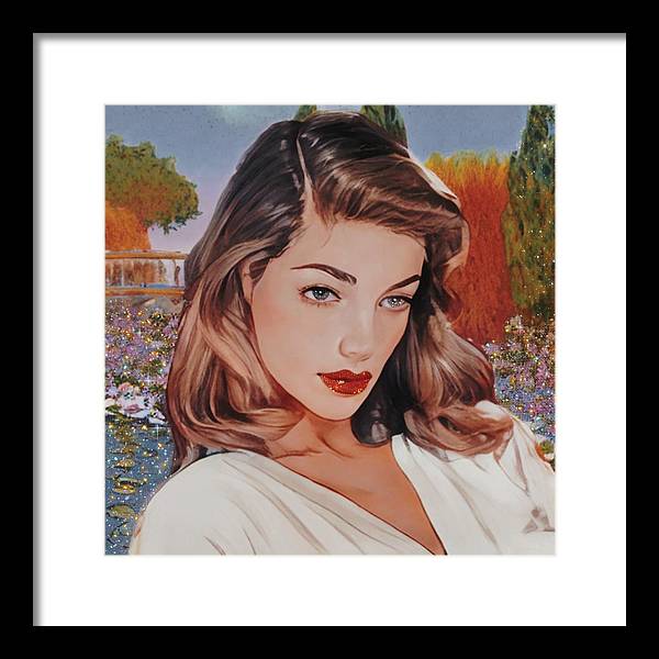 Lauren In Giverny Gardens - Framed Print