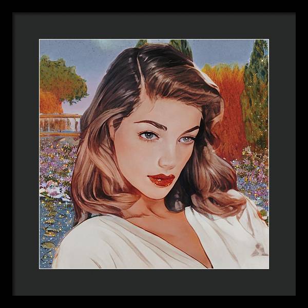 Lauren In Giverny Gardens - Framed Print