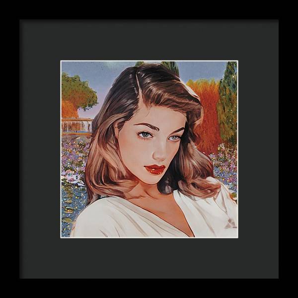 Lauren In Giverny Gardens - Framed Print