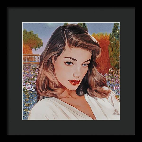 Lauren In Giverny Gardens - Framed Print