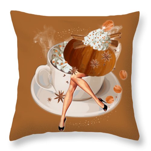 Miss Pumpkin Spicy - Throw Pillow