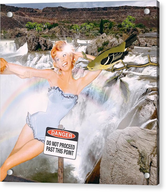 Save Me From My Waterfalls Selfie - Acrylic Print