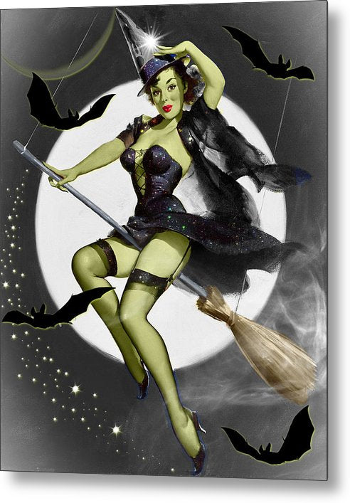 When Witches Go Riding - Halloween Metal Print