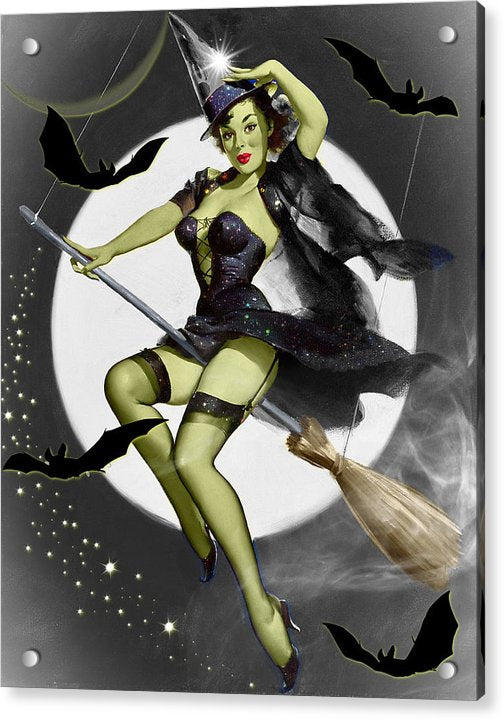 When Witches Go Riding - Halloween Acrylic Print