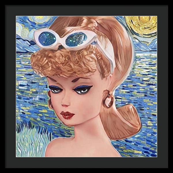 Starry Night BarBie - Framed Print
