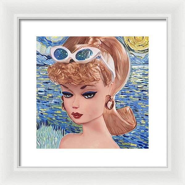 Starry Night BarBie - Framed Print