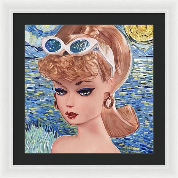 Starry Night BarBie - Framed Print