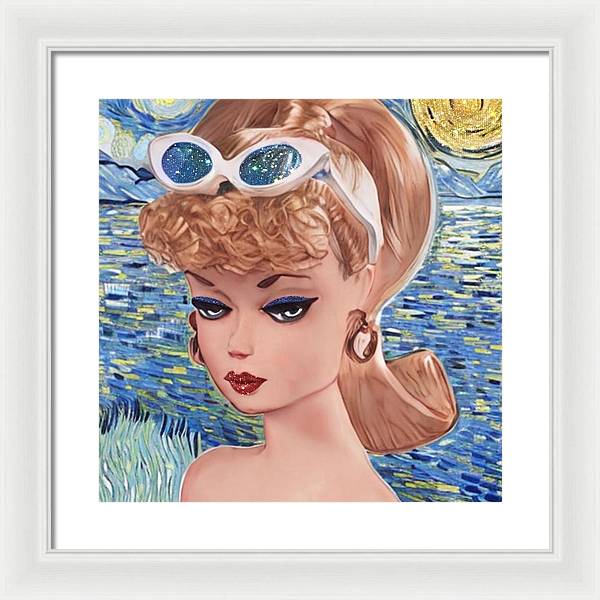 Starry Night BarBie - Framed Print