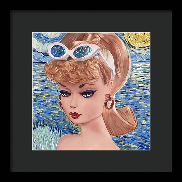Starry Night BarBie - Framed Print