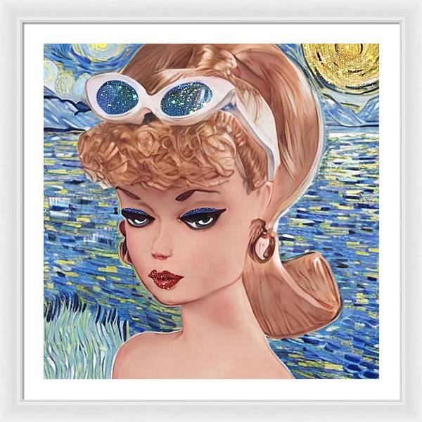 Starry Night BarBie - Framed Print