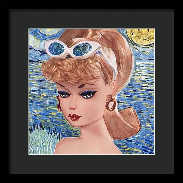 Starry Night BarBie - Framed Print