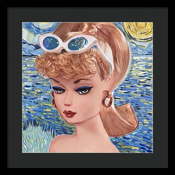 Starry Night BarBie - Framed Print