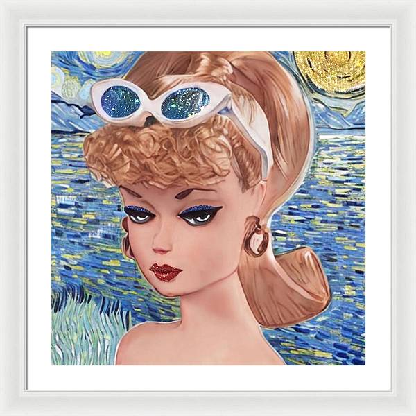 Starry Night BarBie - Framed Print