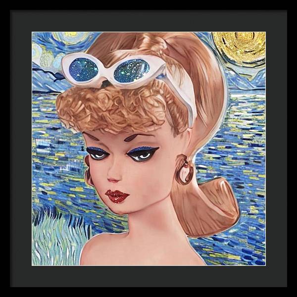 Starry Night BarBie - Framed Print