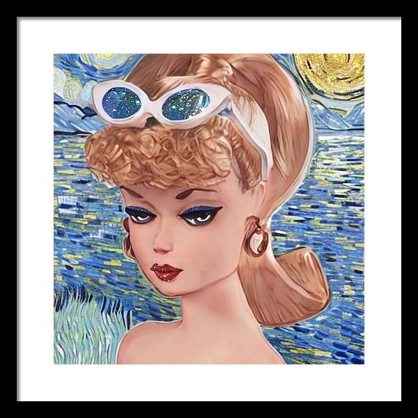 Starry Night BarBie - Framed Print