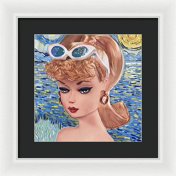 Starry Night BarBie - Framed Print