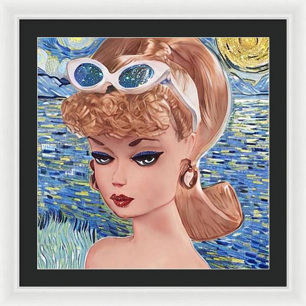 Starry Night BarBie - Framed Print