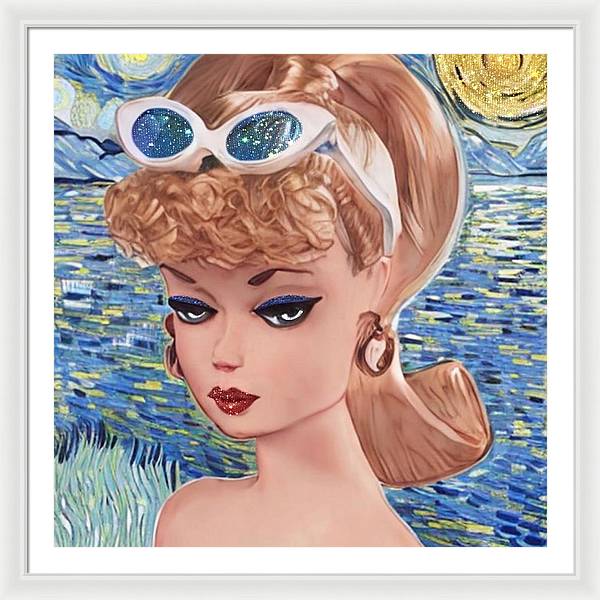 Starry Night BarBie - Framed Print