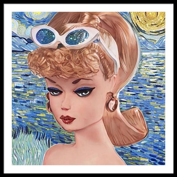 Starry Night BarBie - Framed Print
