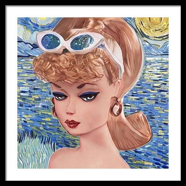 Starry Night BarBie - Framed Print