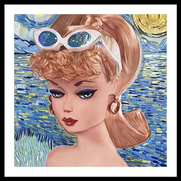 Starry Night BarBie - Framed Print