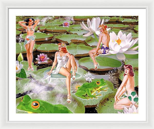 The Lily Pad Girls - Framed Print
