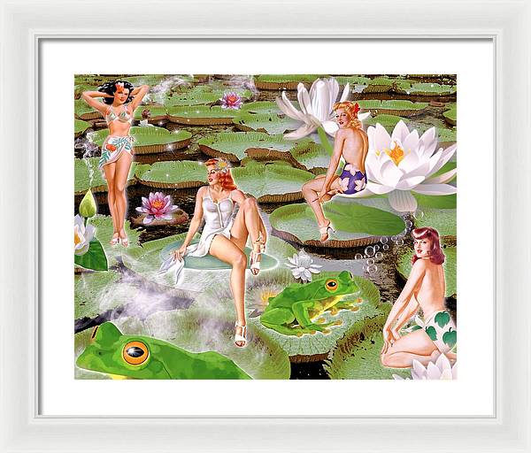The Lily Pad Girls - Framed Print