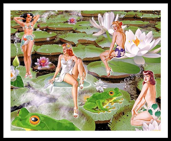 The Lily Pad Girls - Framed Print