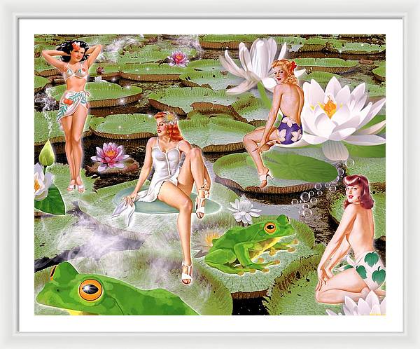 The Lily Pad Girls - Framed Print