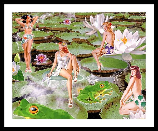 The Lily Pad Girls - Framed Print