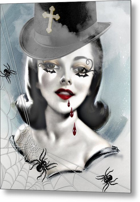 The Vampiress - Halloween Metal Print
