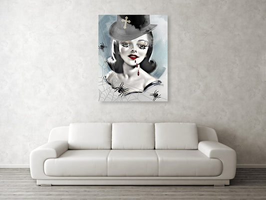 The Vampiress - Halloween Metal Print