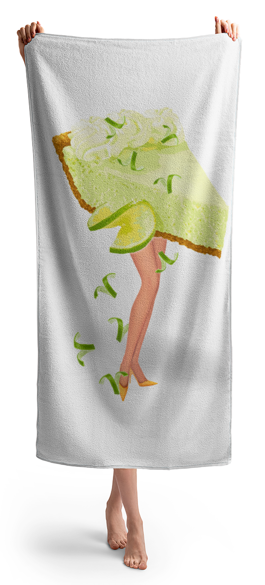 She Wore a Lime Chiffon Pie - Beach Towel