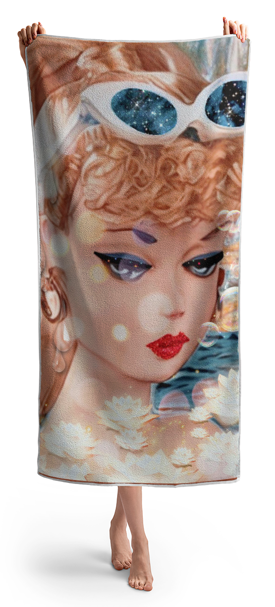 Coming-Up-For-Air Barbie - Beach Towel