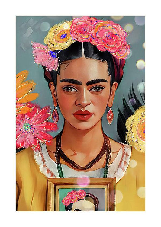 A Frida Selfie - Vertical Art Print