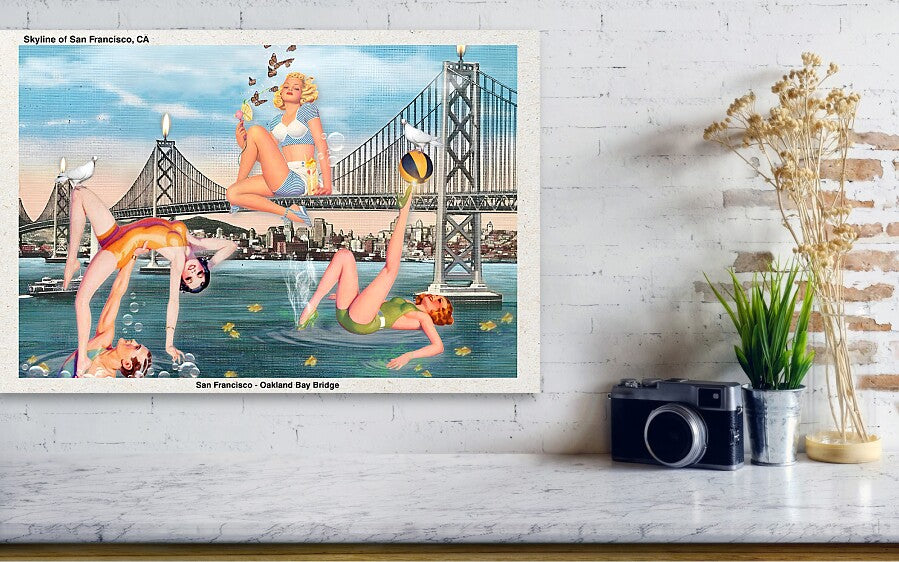 “Frolicking In The SanFran Bay” postcard - Horizontal Acrylic Print